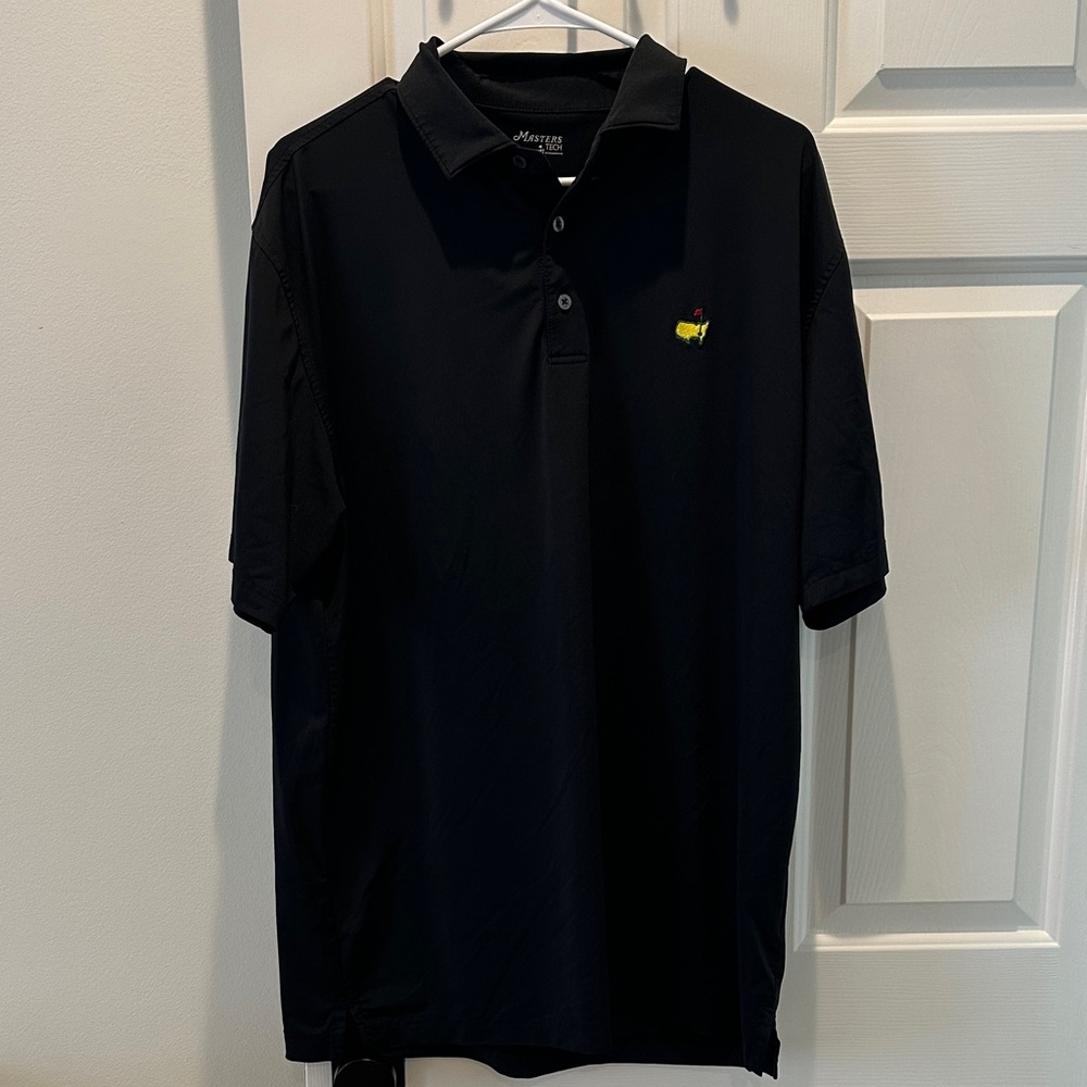 Masters Black Polo Shirt with Embroidered Logo